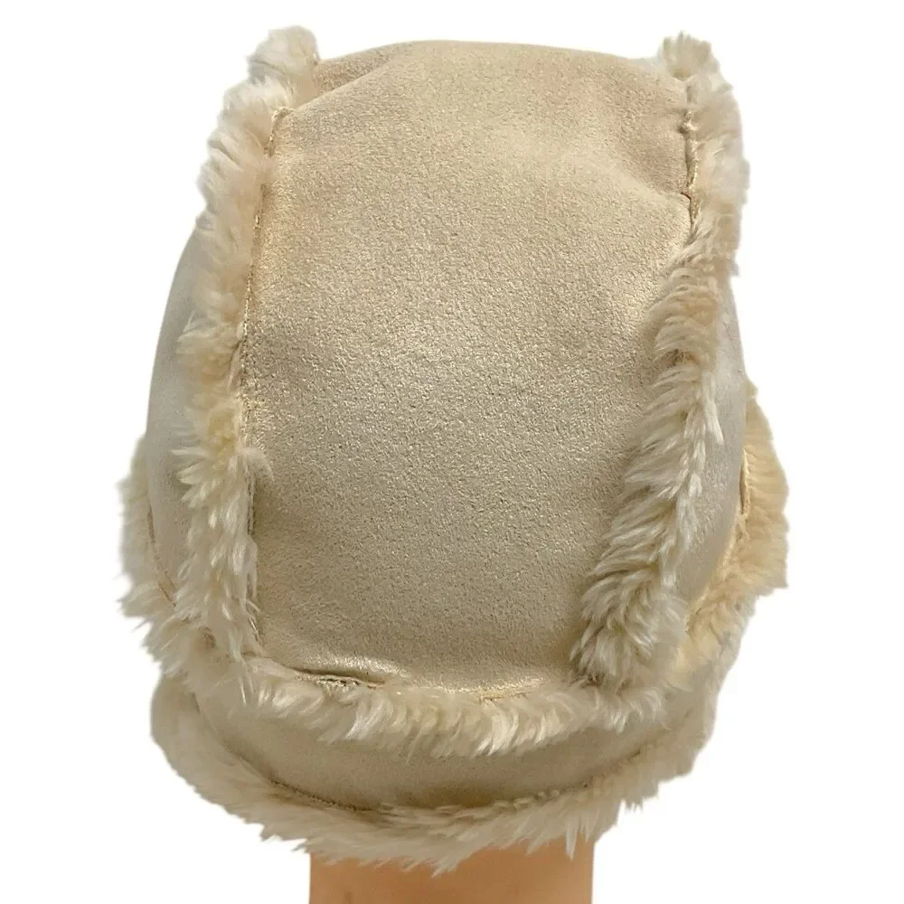 Baby Gap M/L 4-5 Years Warm Faux Fur‎ Trapper Ushanka Beige Winter Hat